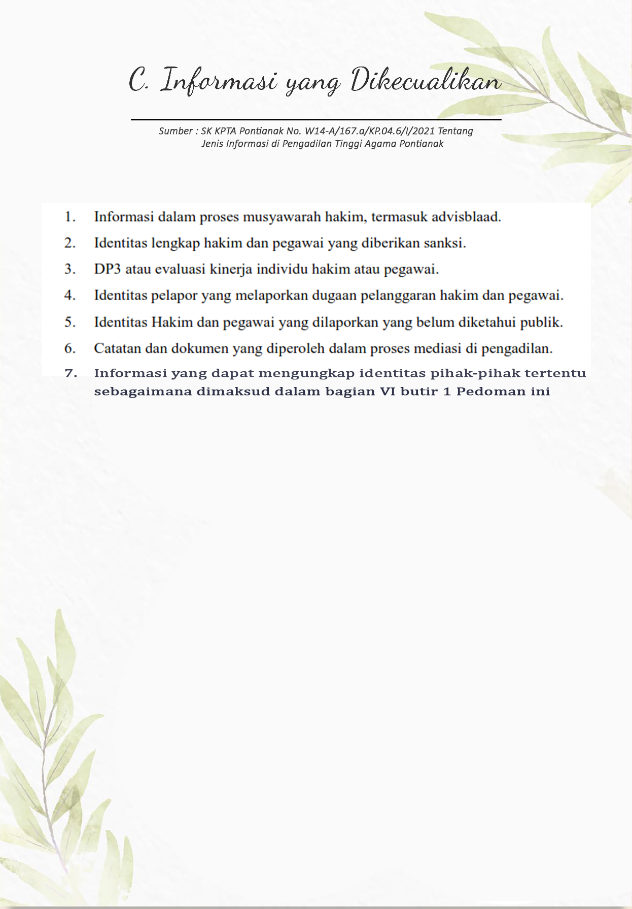 Informasi yang Dikecualikan